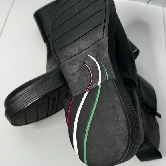 Franco Sarto Boots Womens 8 M Karrie Ankle Bootie Black Leather Block Heels - Picture 4 of 6